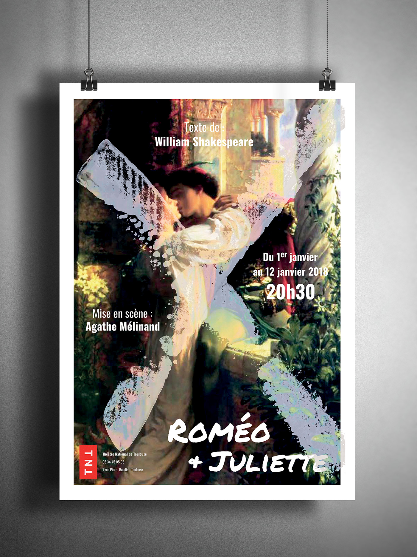 poster TNT Macbeth shakespeare theater  graphic design  affiche ILLUSTRATION  romeo et juliette painting  