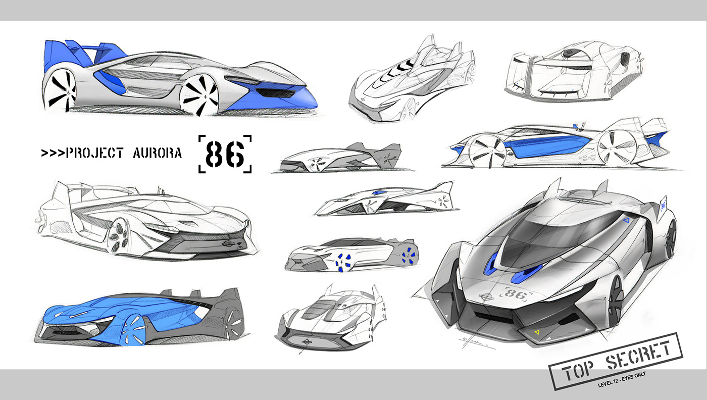 exterior design automotive   car Alias 3ds concept prototype futuristic Nissan