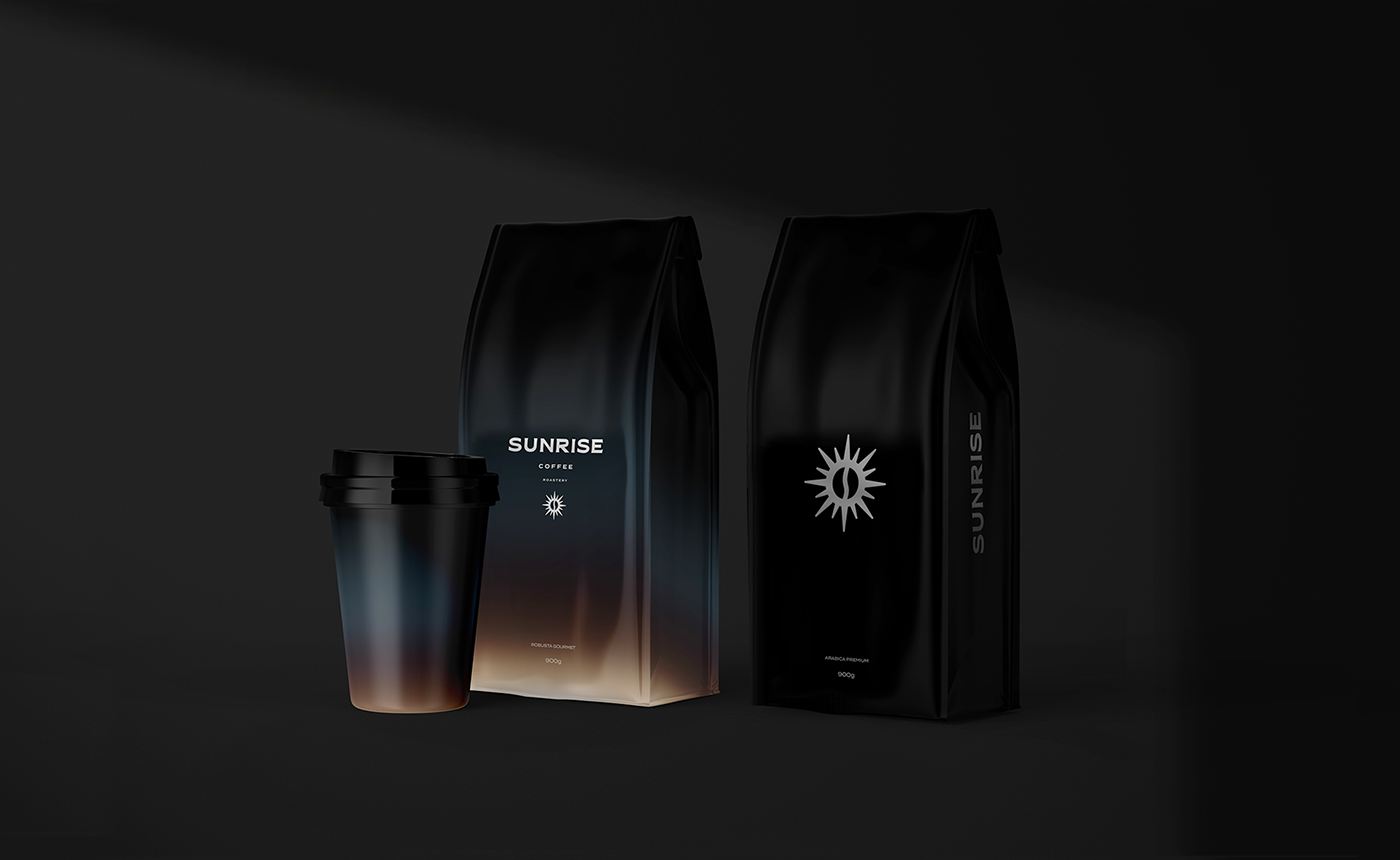 Coffee gradient roastery Sunrise Logotype Logo Design visual identity brand identity