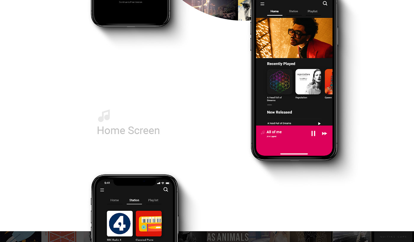 UI ux mobile application music