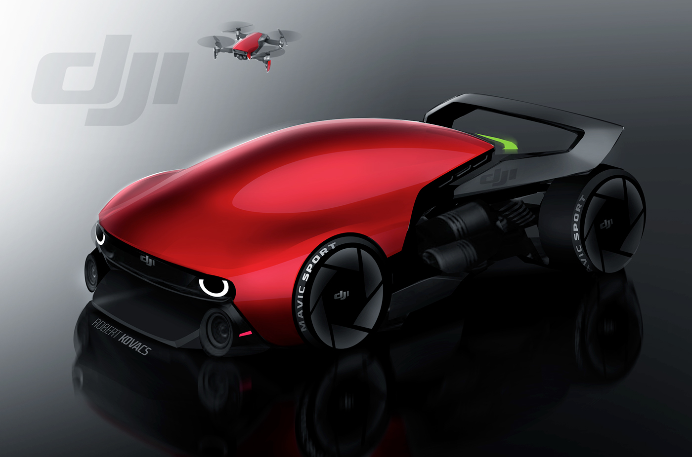 DJI mavic car sketch concept Auto drone design cardesign automotive  