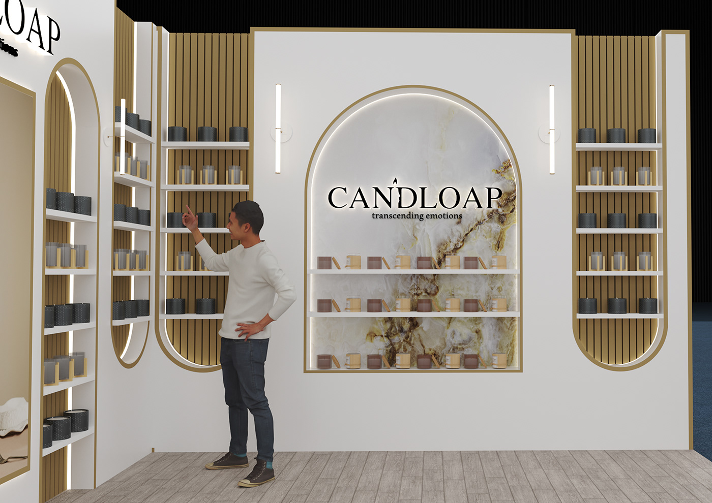 candle booth Stand expo 3D Exhibition  Event design TDS booth design