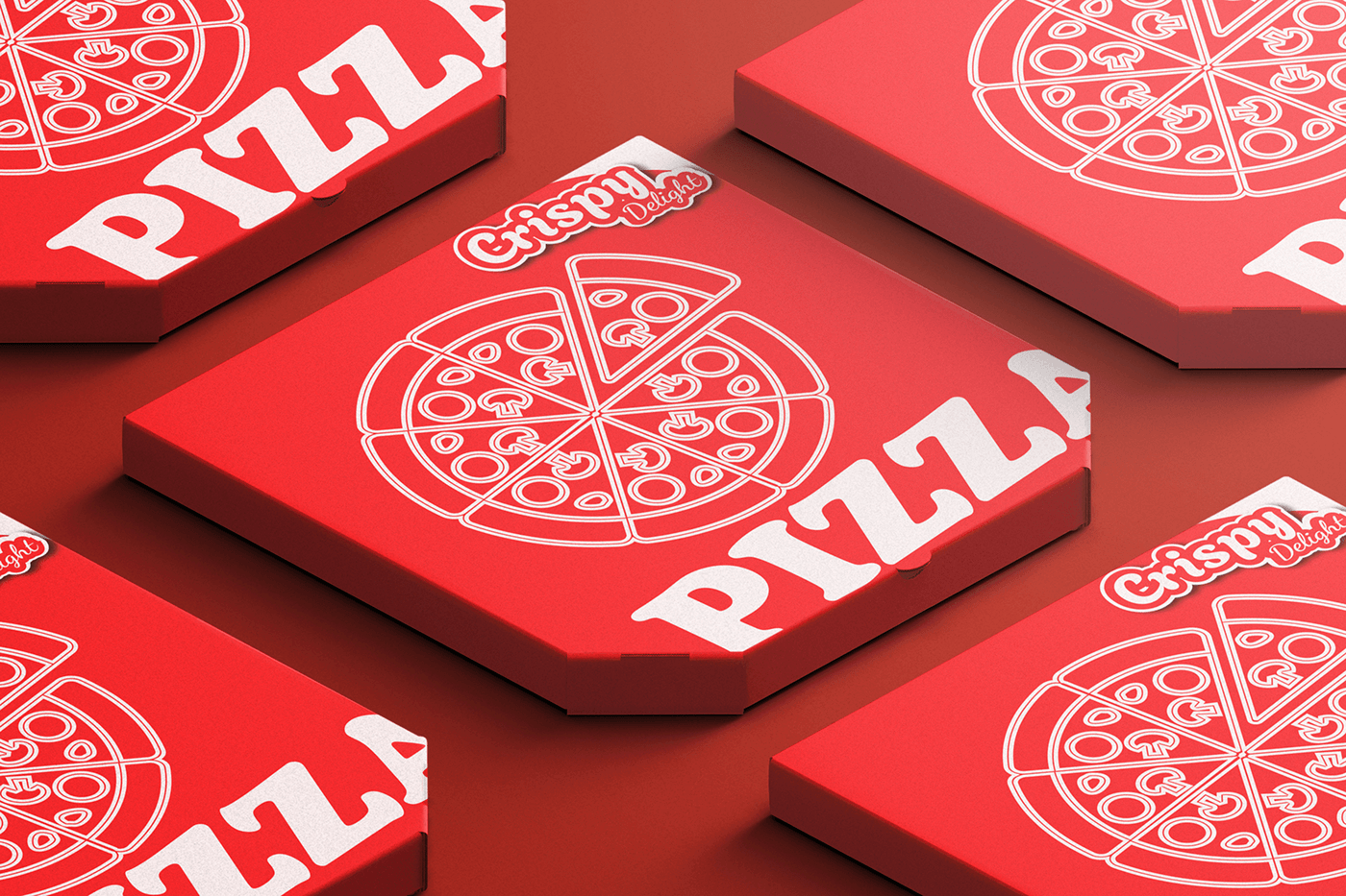 crispy delight pizza box packaging