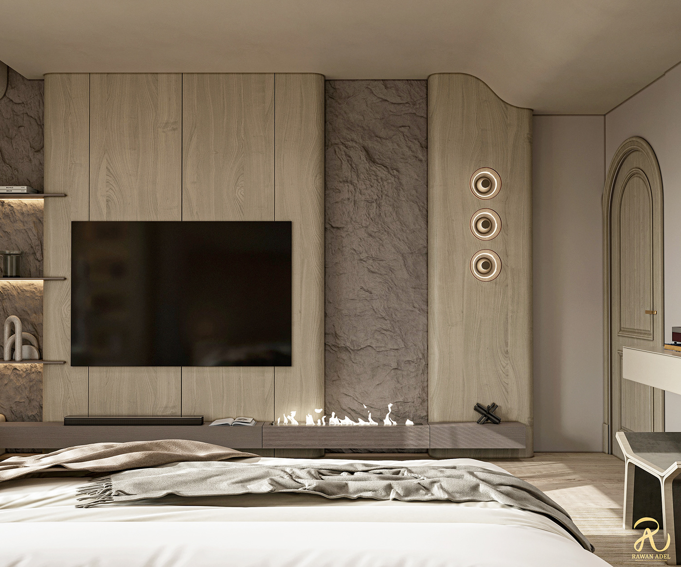 bedroom design visualization architecture interior design  Render archviz bohemian design boho style modern