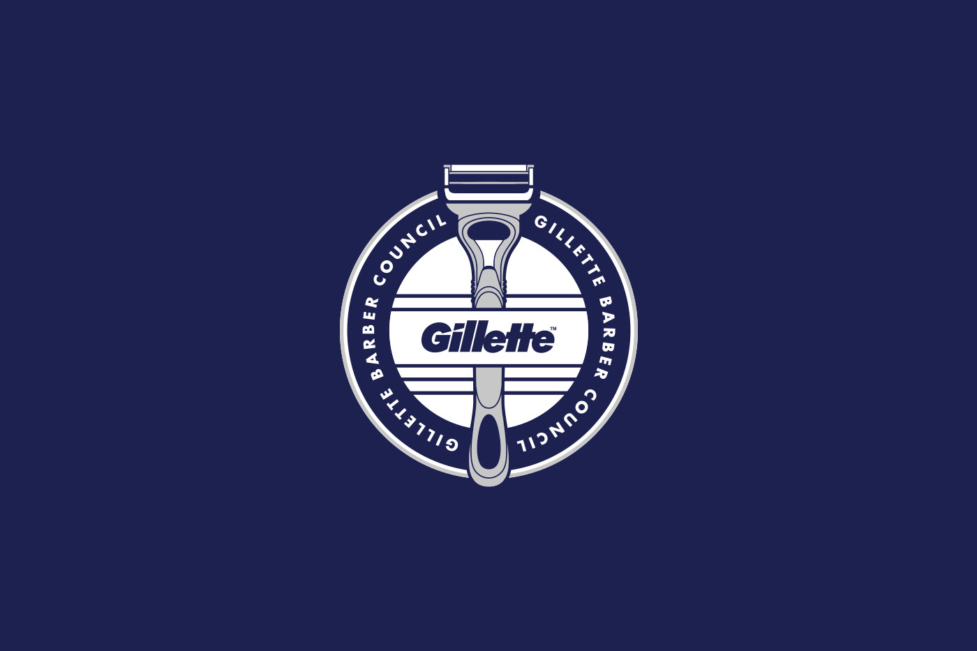 barber council GILLETTE identity logo