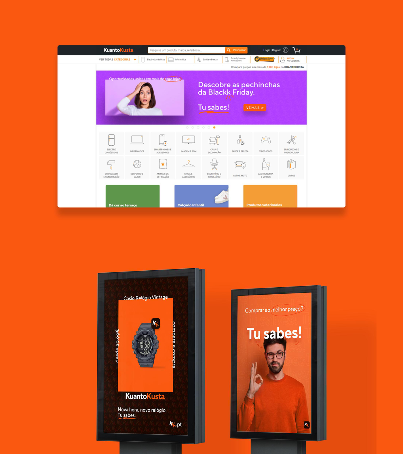 graphic design  Kuantokusta letter k Marketplace online orange price comparison Rebrand