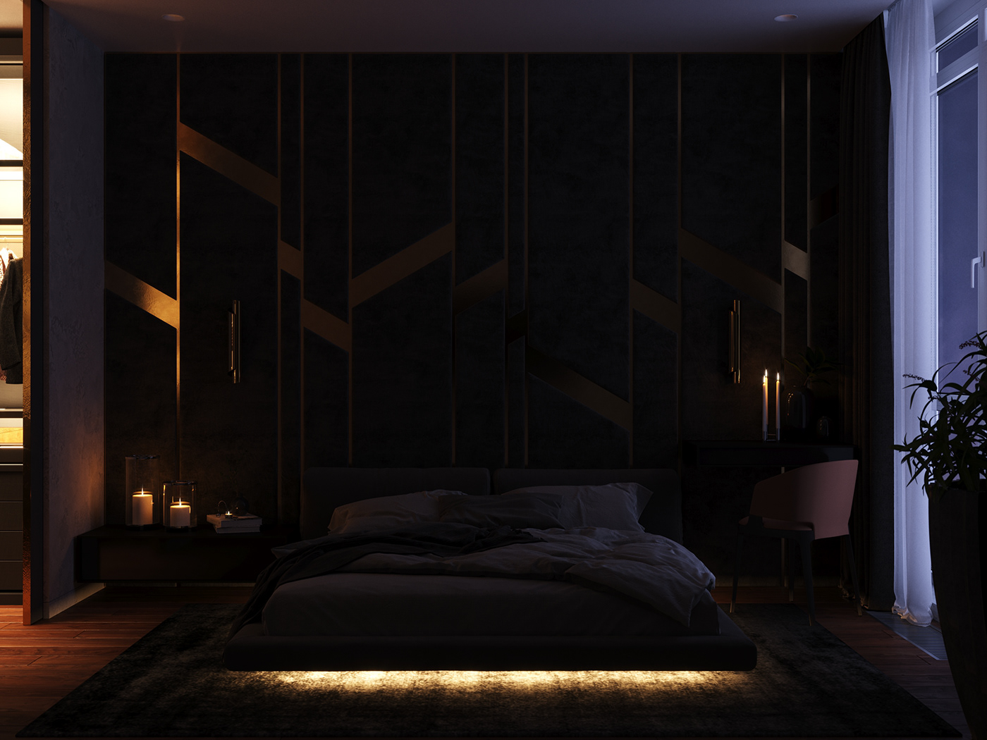 Dark Bedroom on Behance