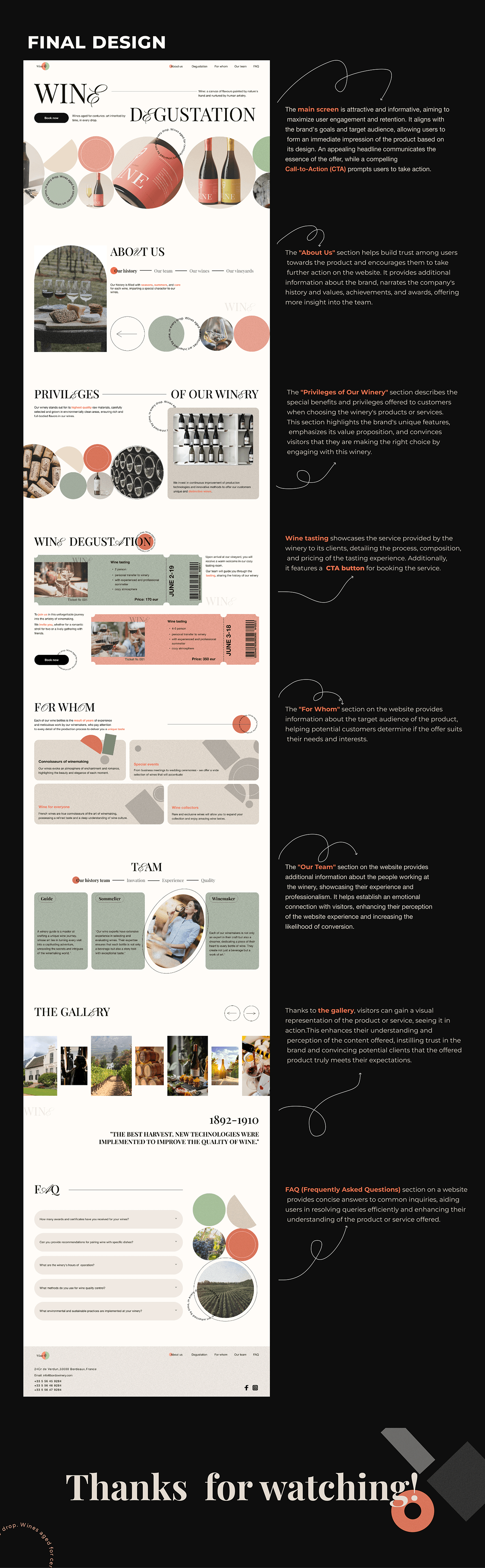 landing page ux/ui Figma user interface UX design Winery wine label