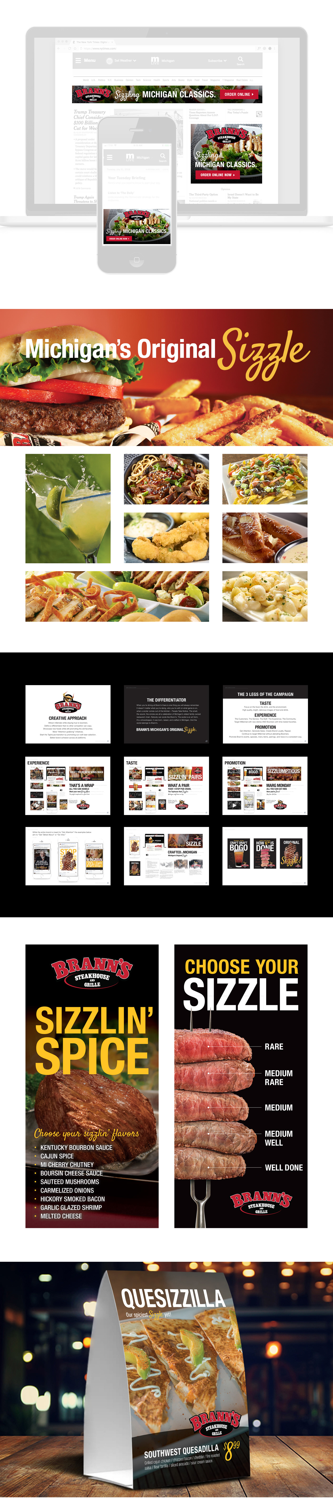 Brann's Food  restaurant chain marketing   branding  sizzle campaign Grand Rapids Michigan