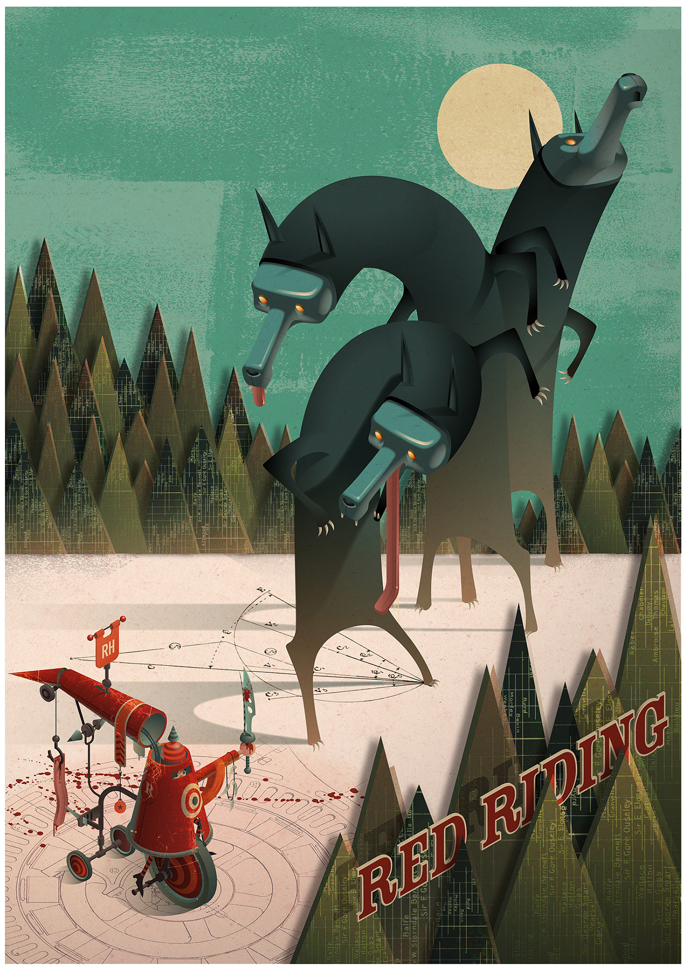 wolves forest fantasy digital illustration Character design  fairytale gothic horror monster