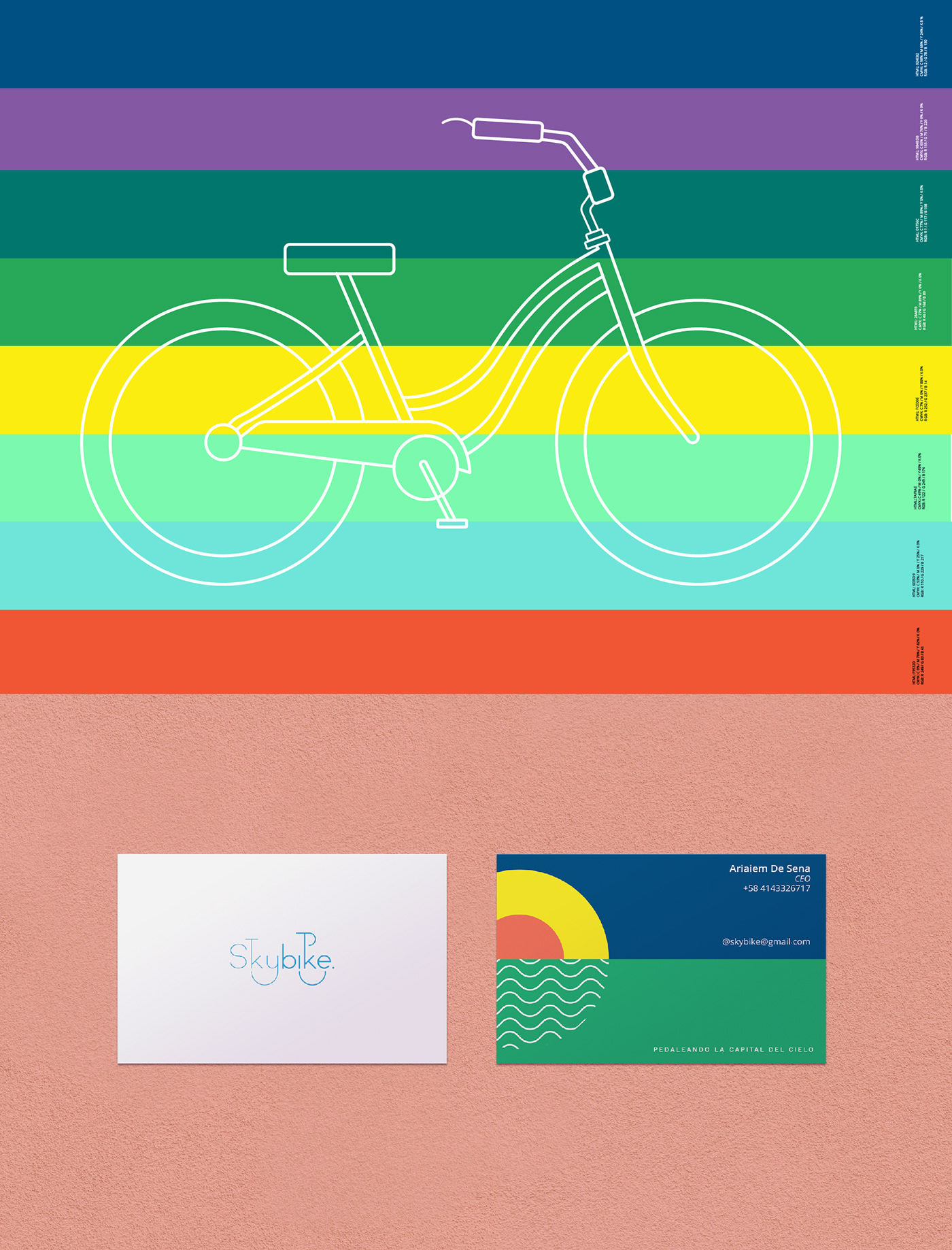 beach Bicycle Bike brand Fun ilustration logo SKY Young