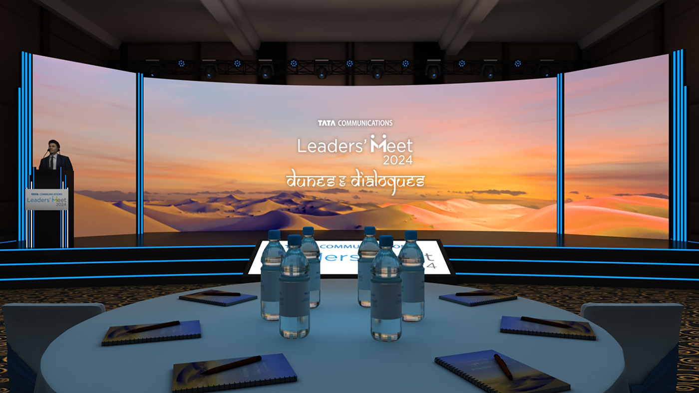 tata Leadership setup 3D visualization Render vray 3ds max Event tata communications