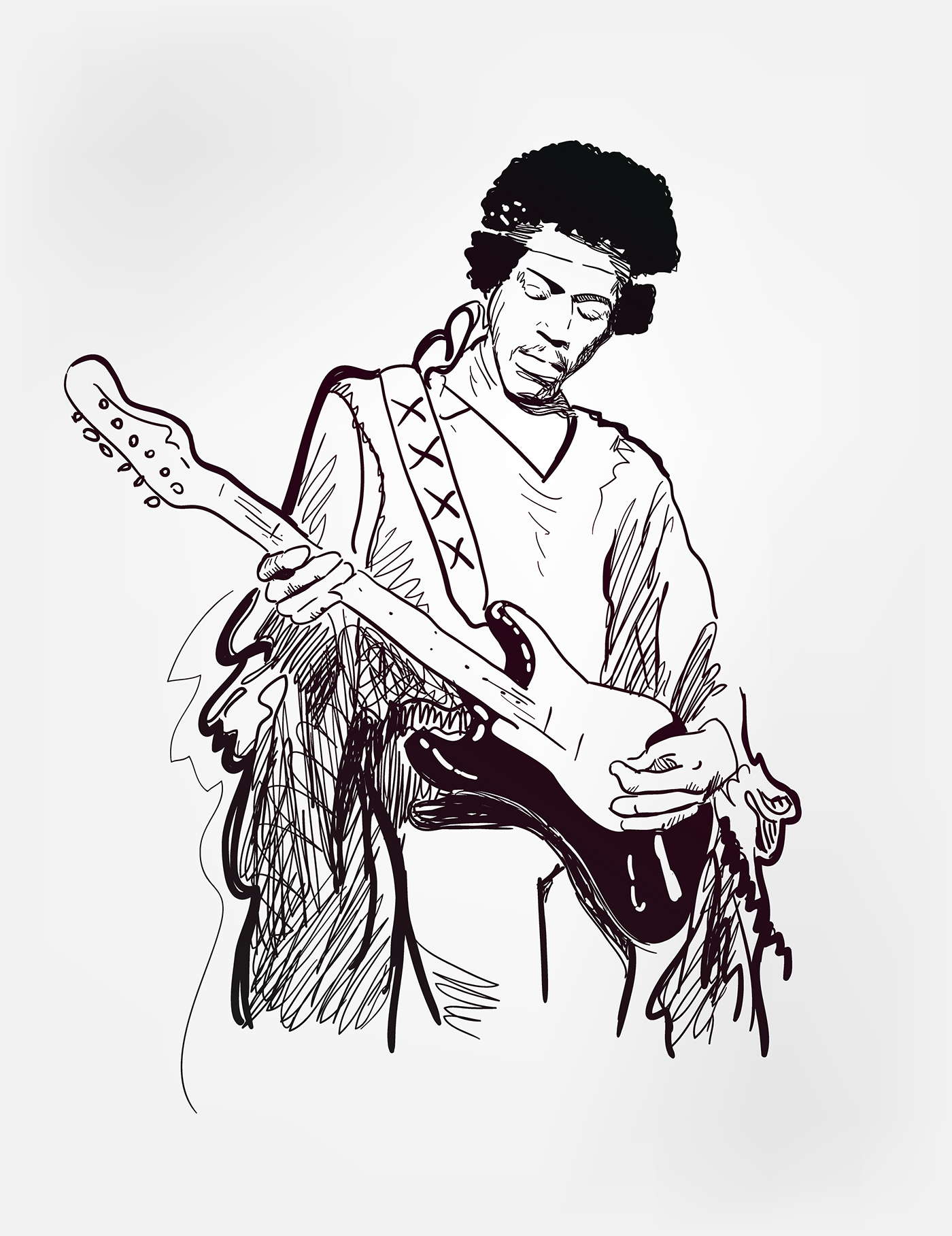 portrait sketch music vector brian jones Jimi Hendrix janis joplin amy winehouse