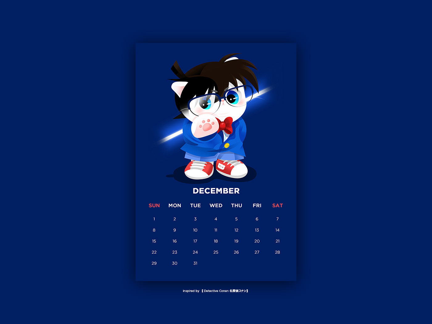Cat neko cute ILLUSTRATION  calendar creative lovely effyzhang