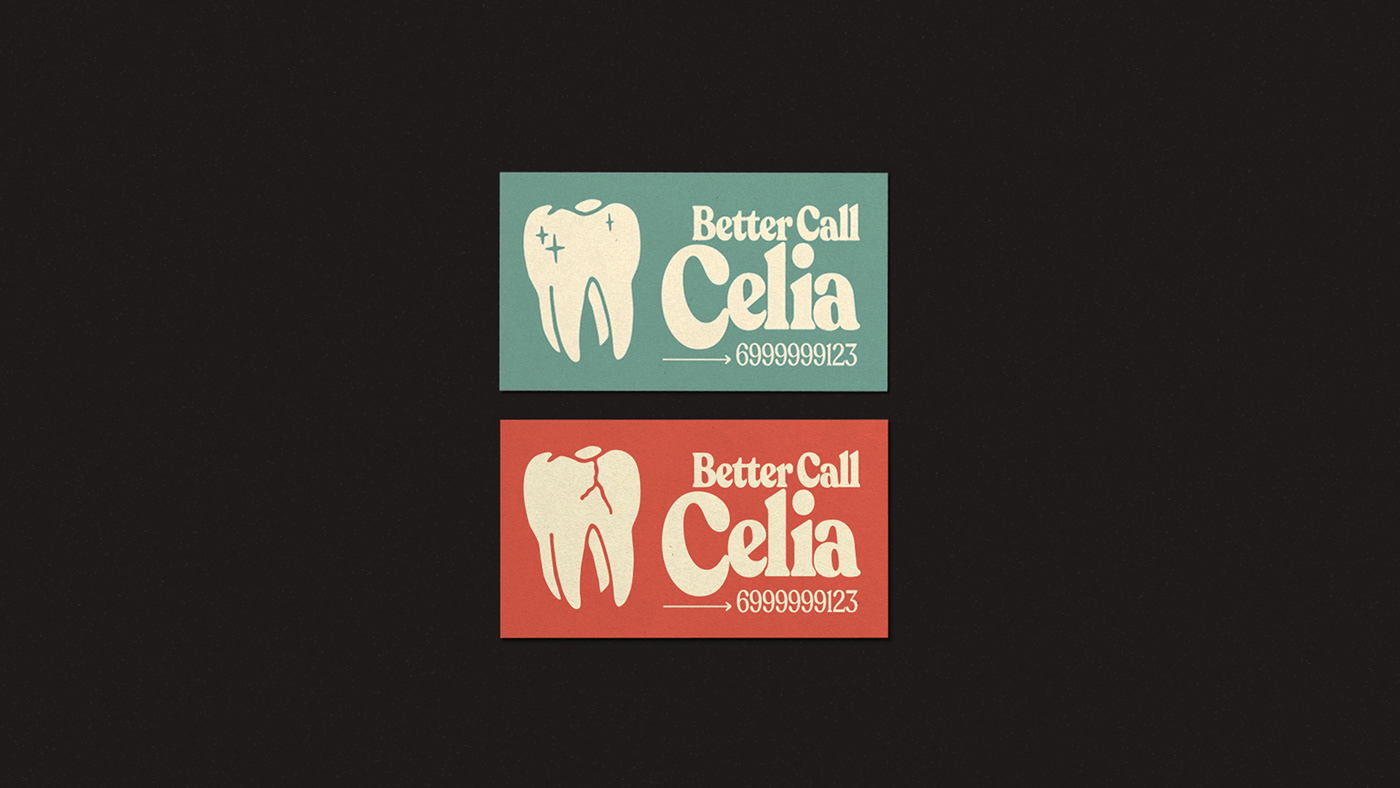 better call saul branding  business card copywriting  dental Fun marketing   play tooth typography  