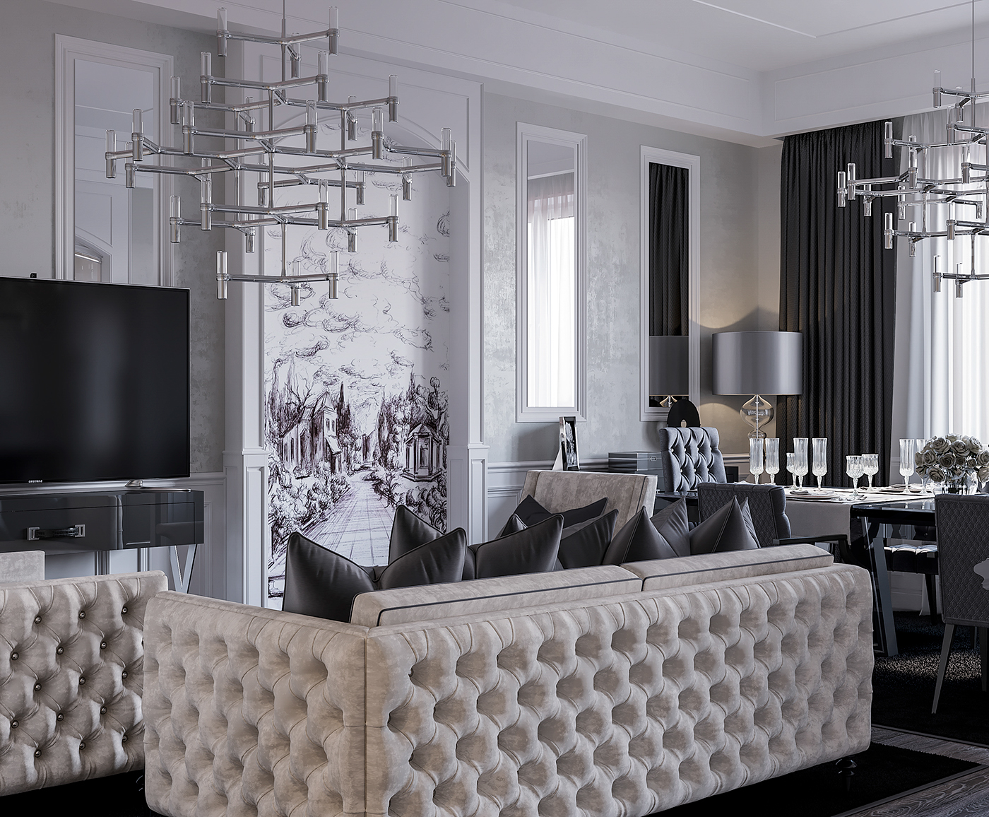 #livingroom #kitchen #coronarenderer #interiordesign #redesign 