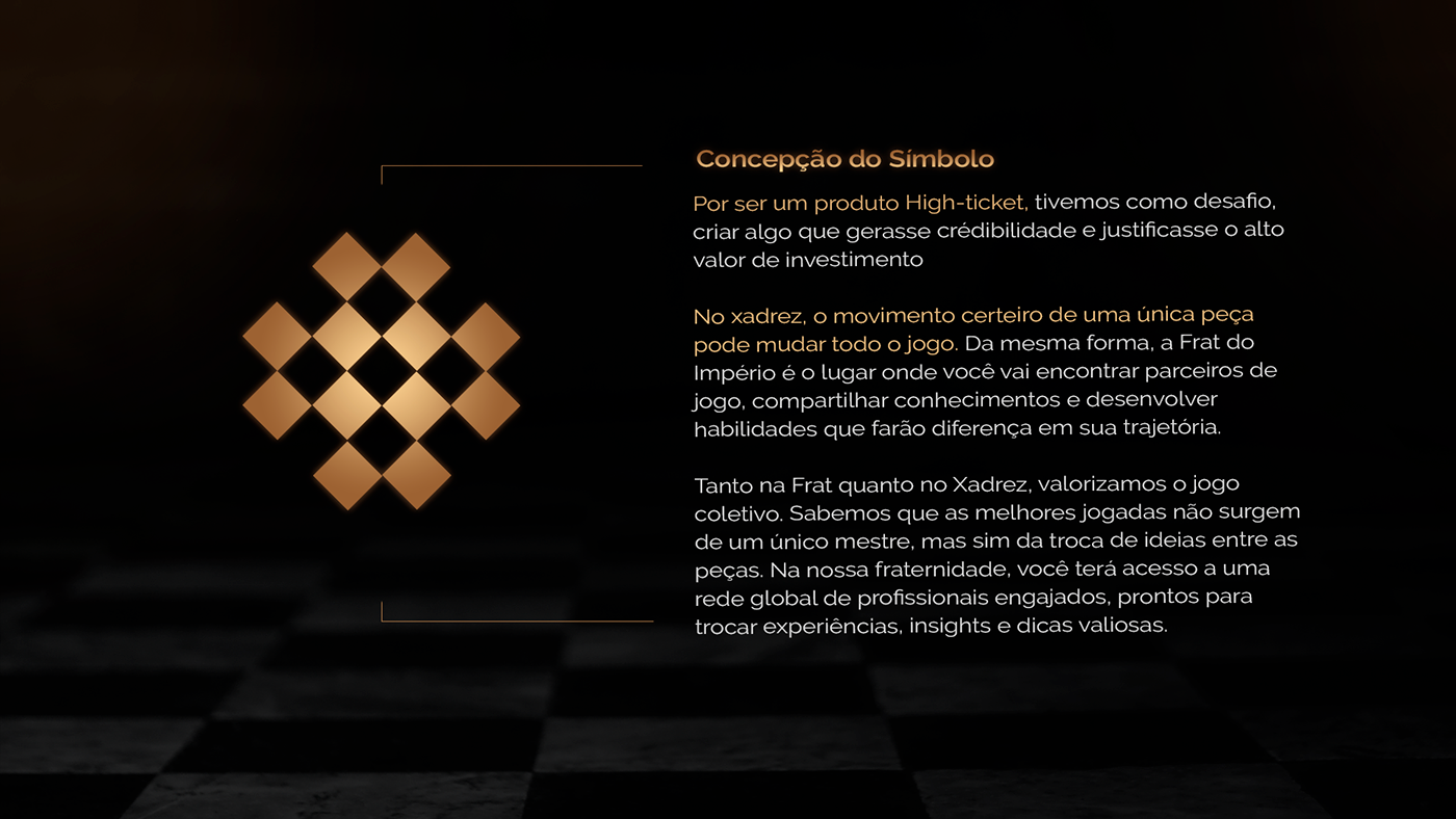 fraternidade logo identidade visual xadrez Milhas investimento network Frat do Império
