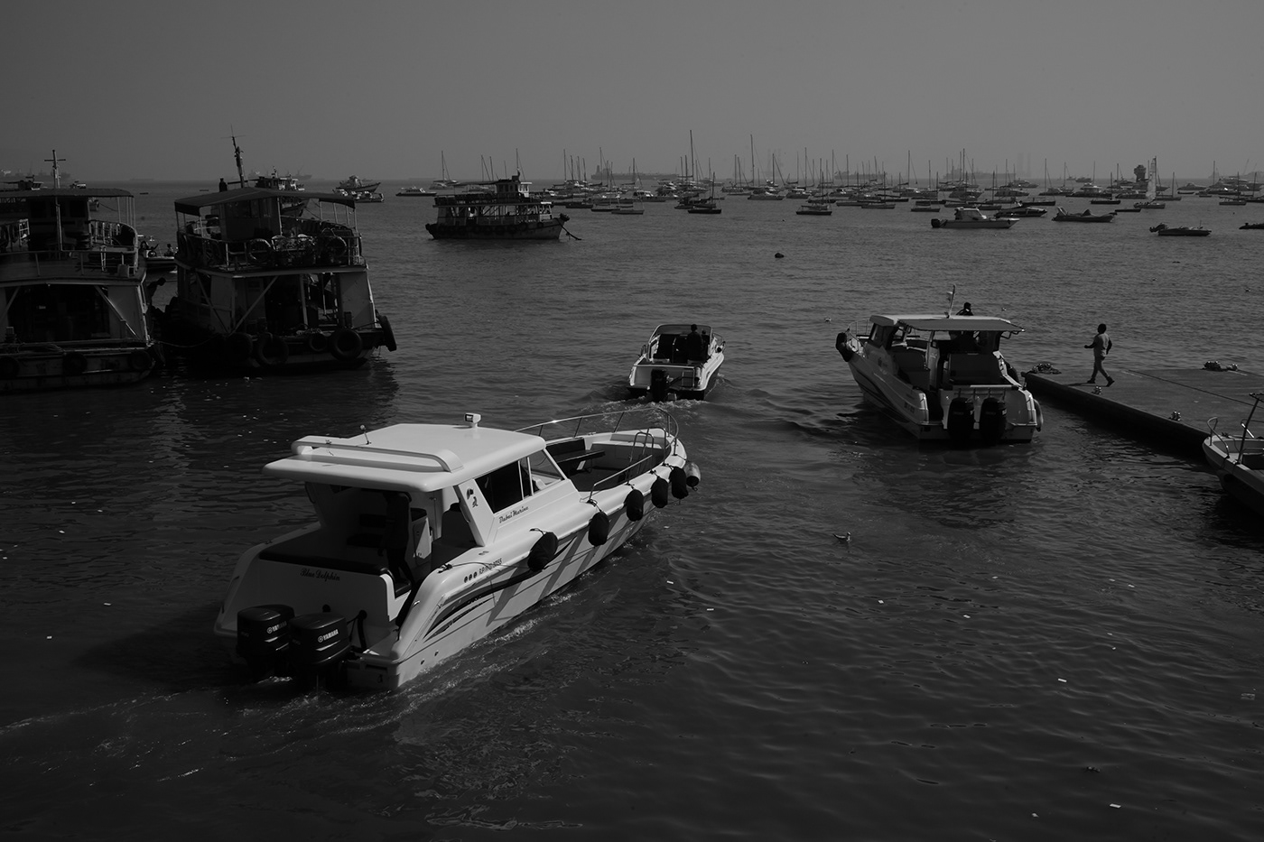 abstract black and white city cityscape India MUMBAI docks