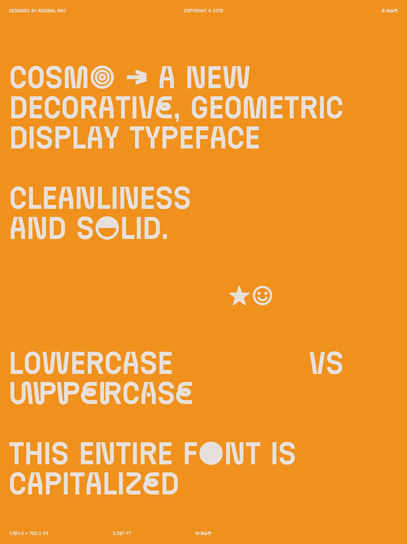 cosmo cosmo typeface cosmo font radinal riki atk type atk studio display font decorative font geometric font