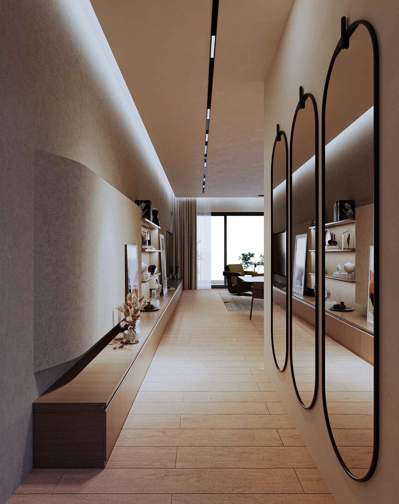 reception design corona render  3dsmax minimal earth tones egypt cairo living room interior design  architecture