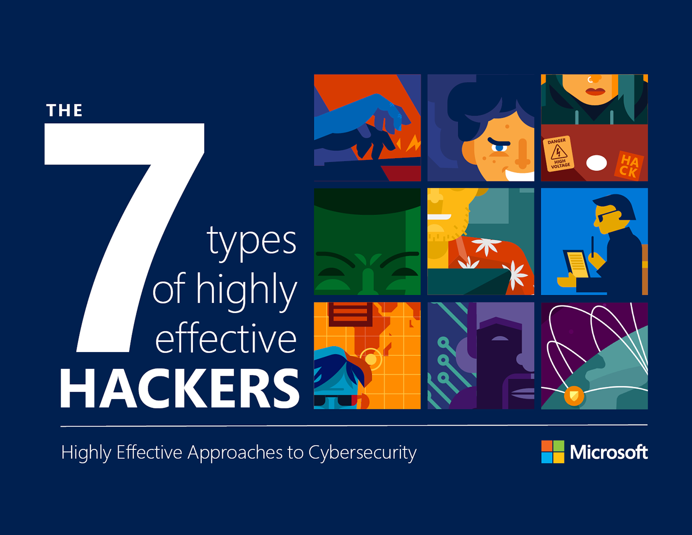 Microsoft ILLUSTRATION  content strategy flat graphics cybersecurity