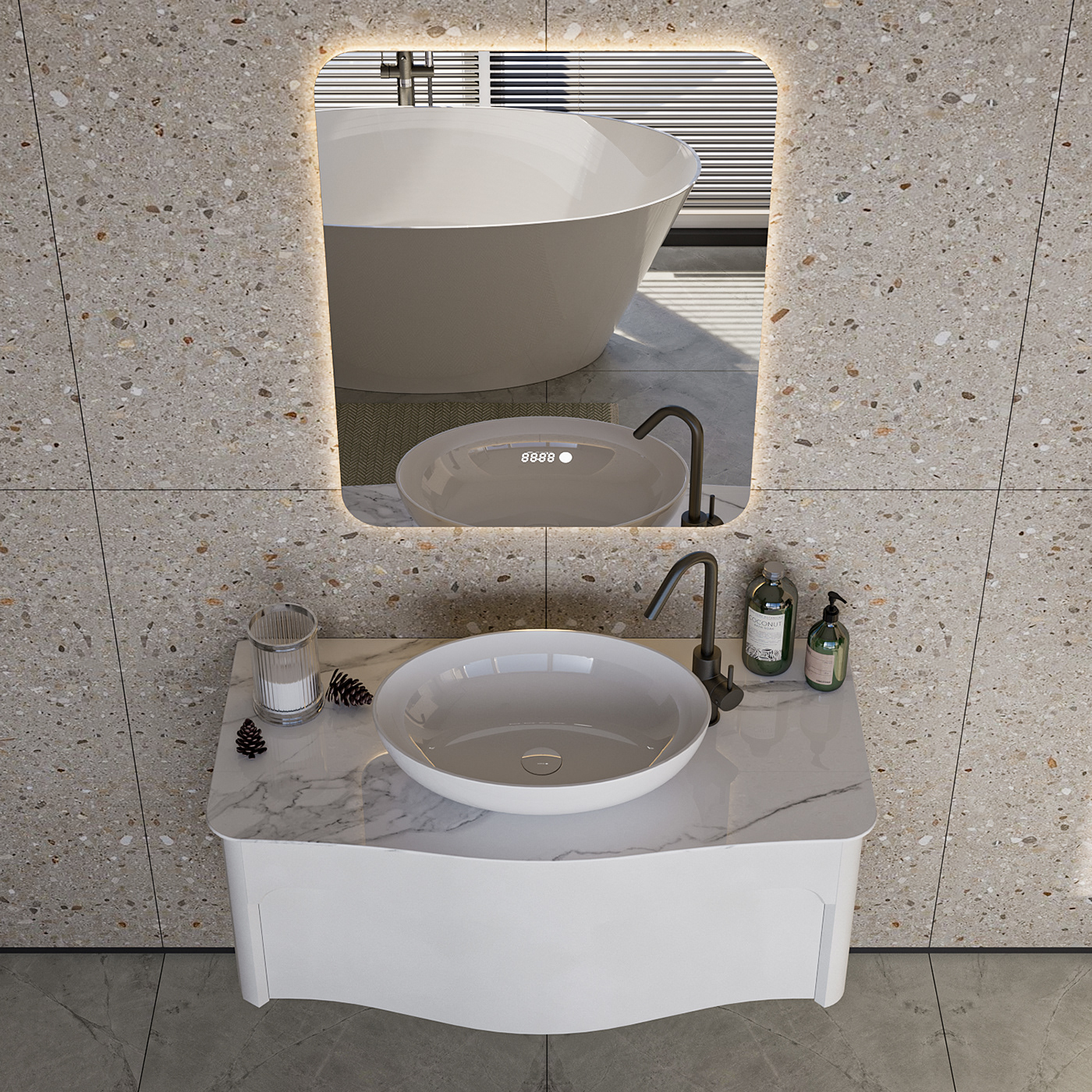 Interior visualization interior design  3ds max Render bathroom bathroom design ванная Санузел дизайн интерьера