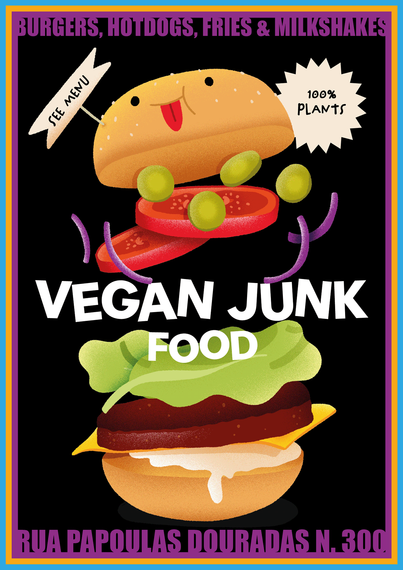 burger cardápio cover Food  junk food menu restaurant vegan