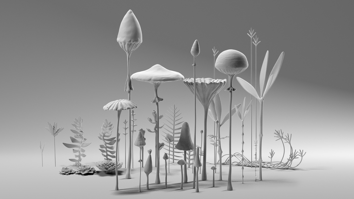 environment set design vidid handmade 3D mixedmedia night grass animation 