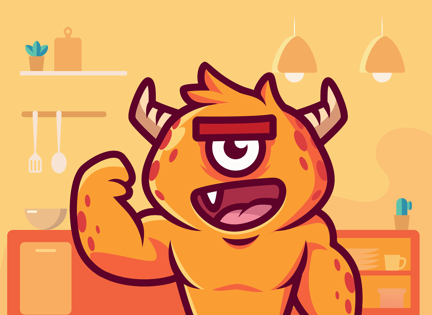 Mascot ILLUSTRATION  monster Character graphic design  animal cartoon gym logo identity