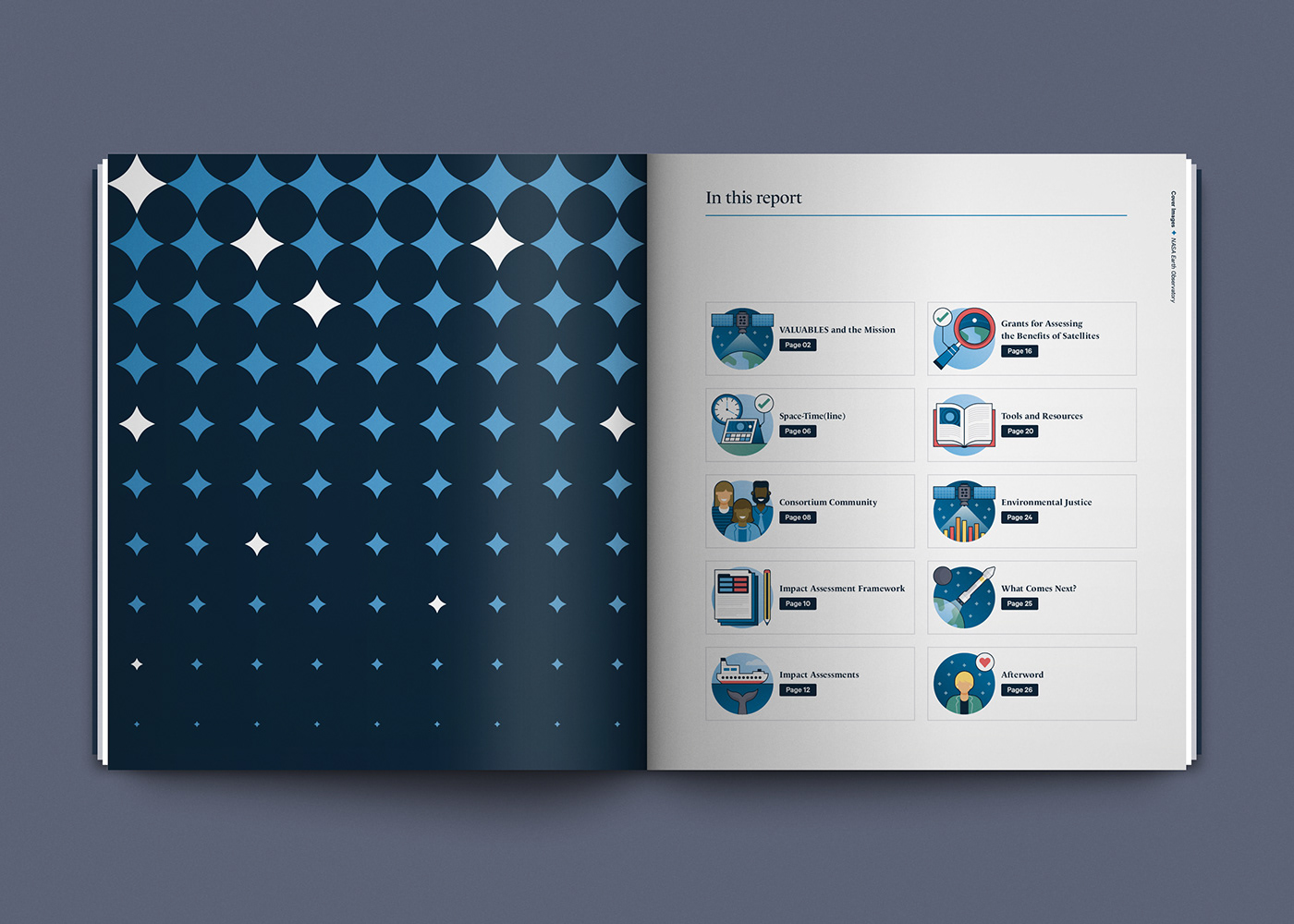 Space  report science satellite nasa environment climate change infographic Layout editorial design 
