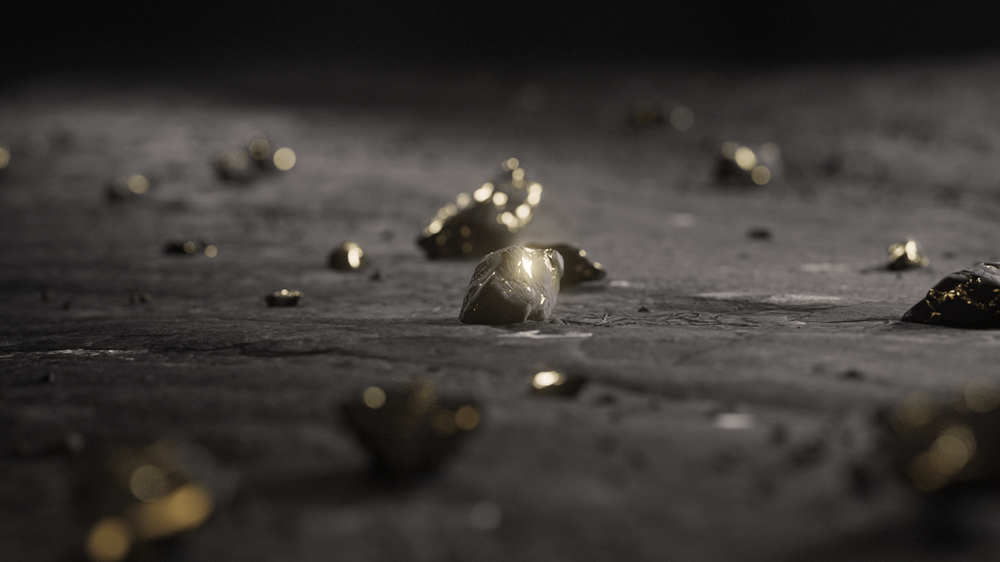 3D after effects Film   gold houdini Liquid redshift Render short simulation