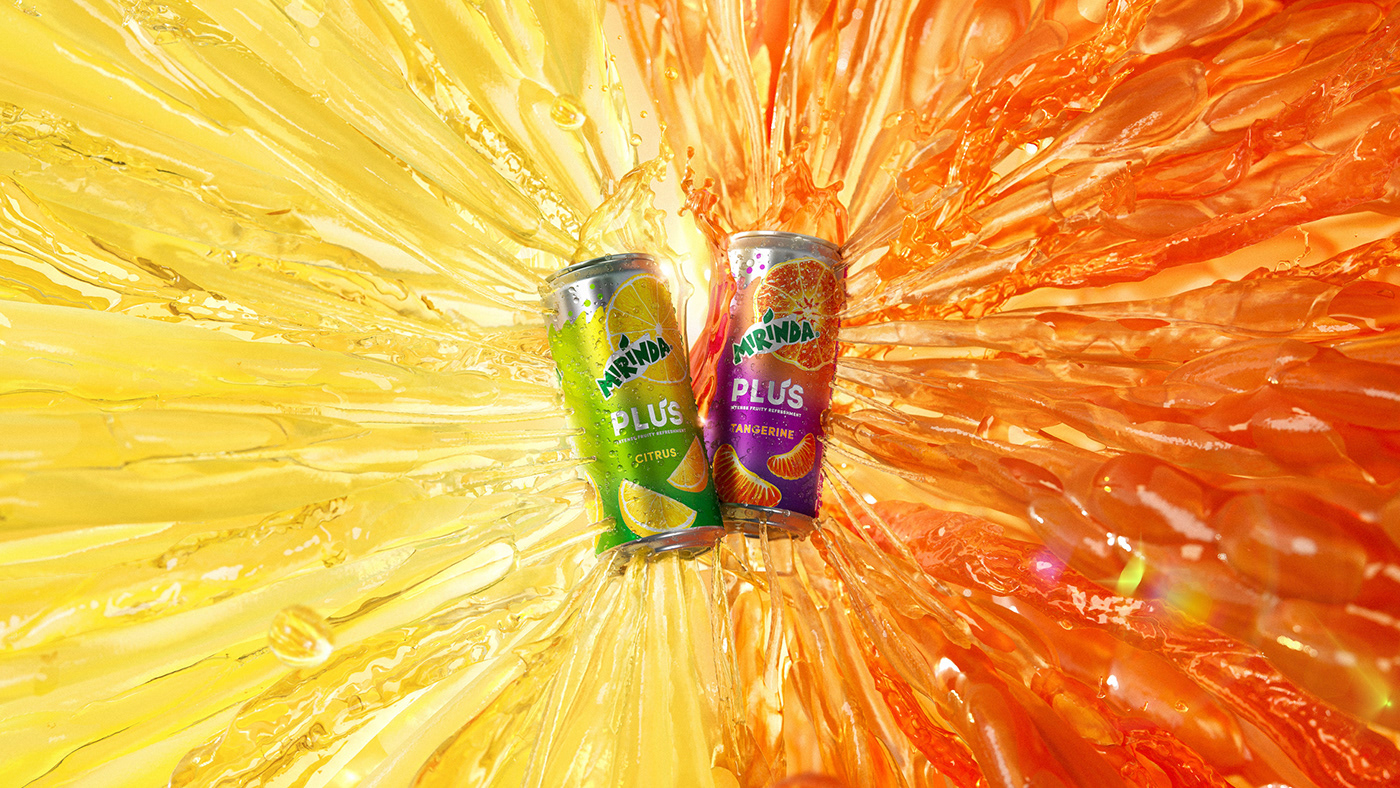 Advertising  bright cans drops feelfactory fruits mirinda pepsi splash Sunny