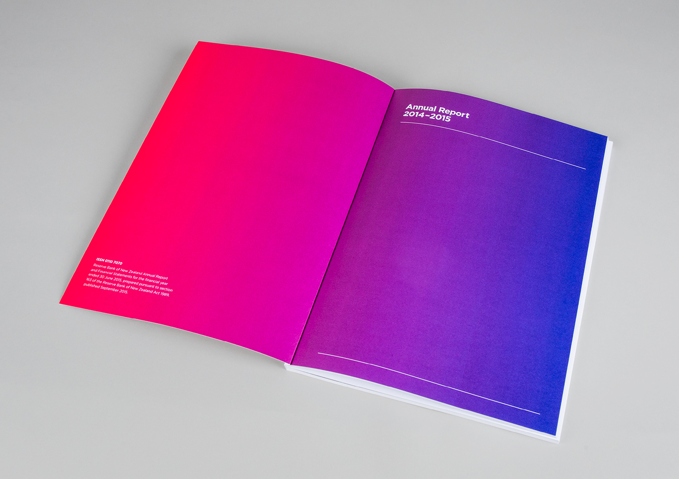 annual report gradient blue pink magenta timeline New Zealand Bank financial reserve bank