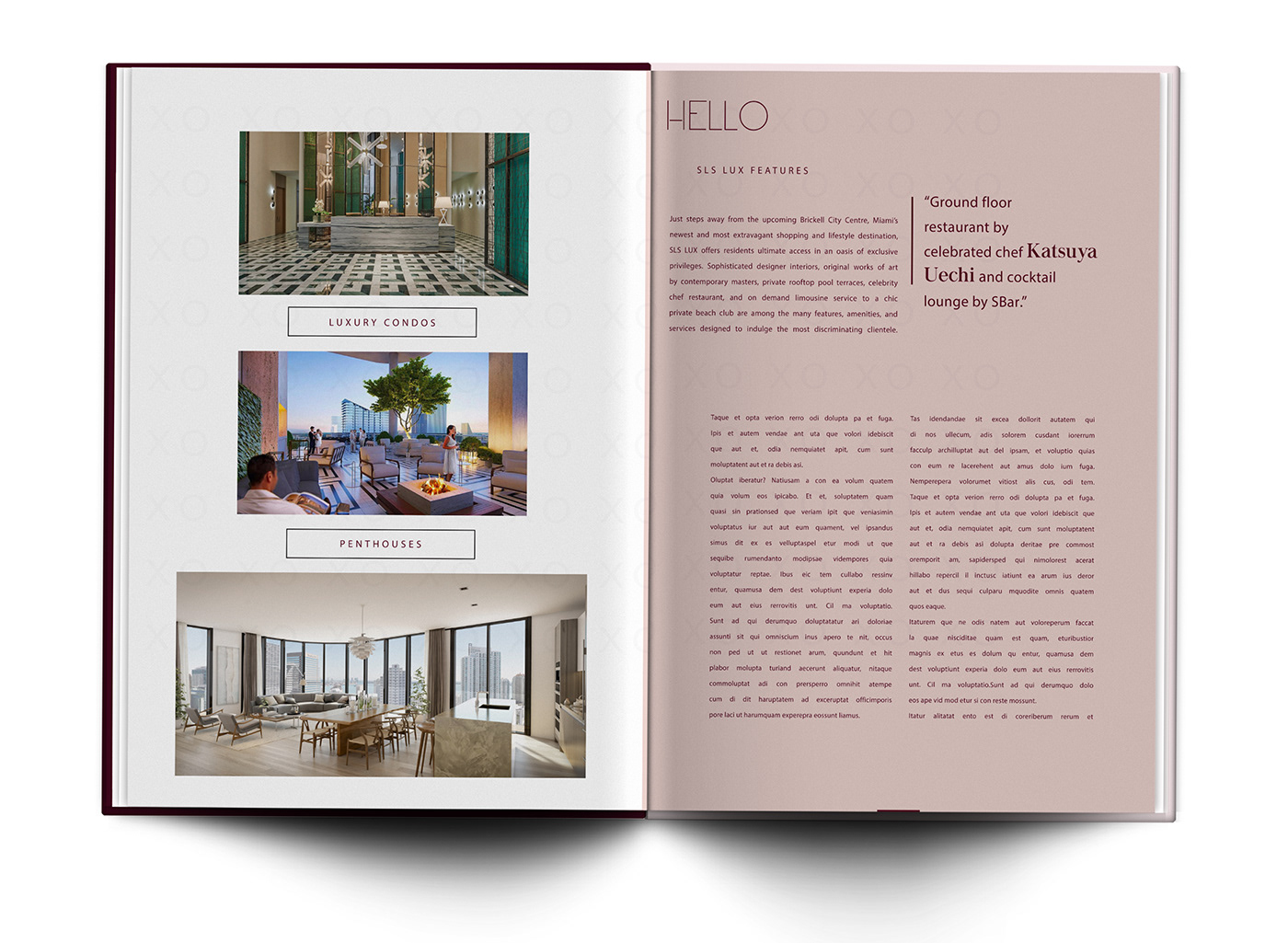 Brand Design editorial hotel hotel design InDesign Layout miami photoshop Property marketing SLS
