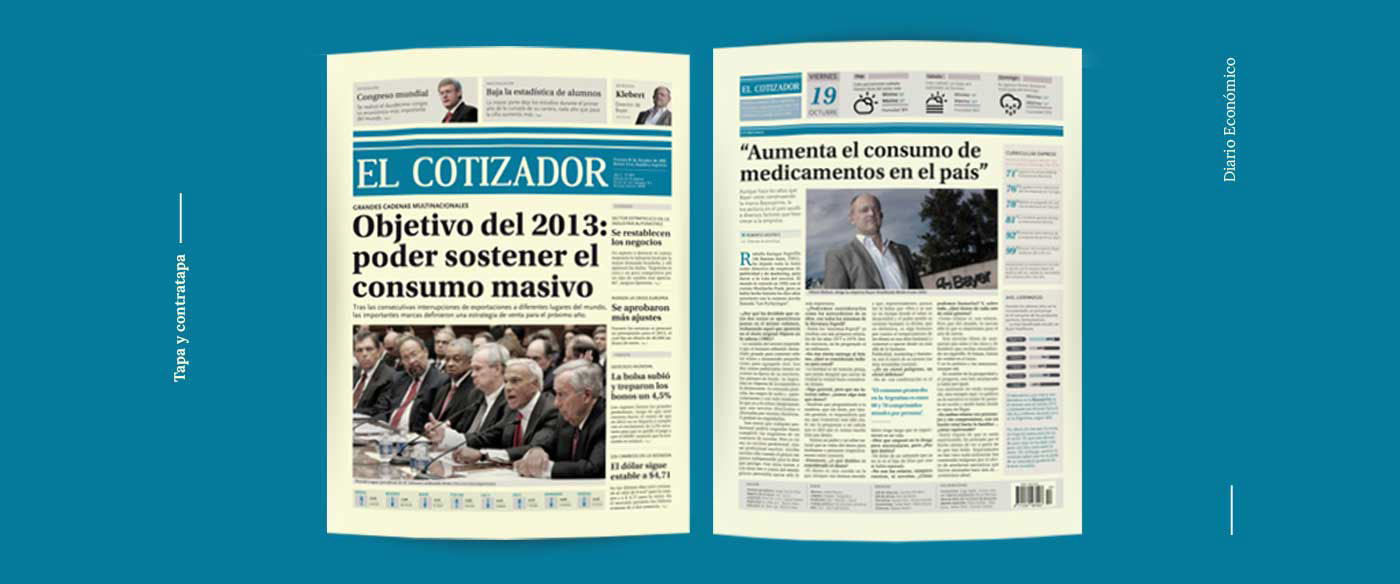 diario newspaper El cotizador periodico economico editorial cosgaya fadu uba tipografia noticias news