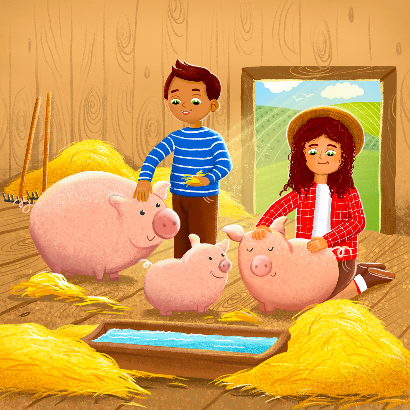 cartoon cartoon character Character design  concept art digital illustration Drawing  Procreate farm farm art childrens book
