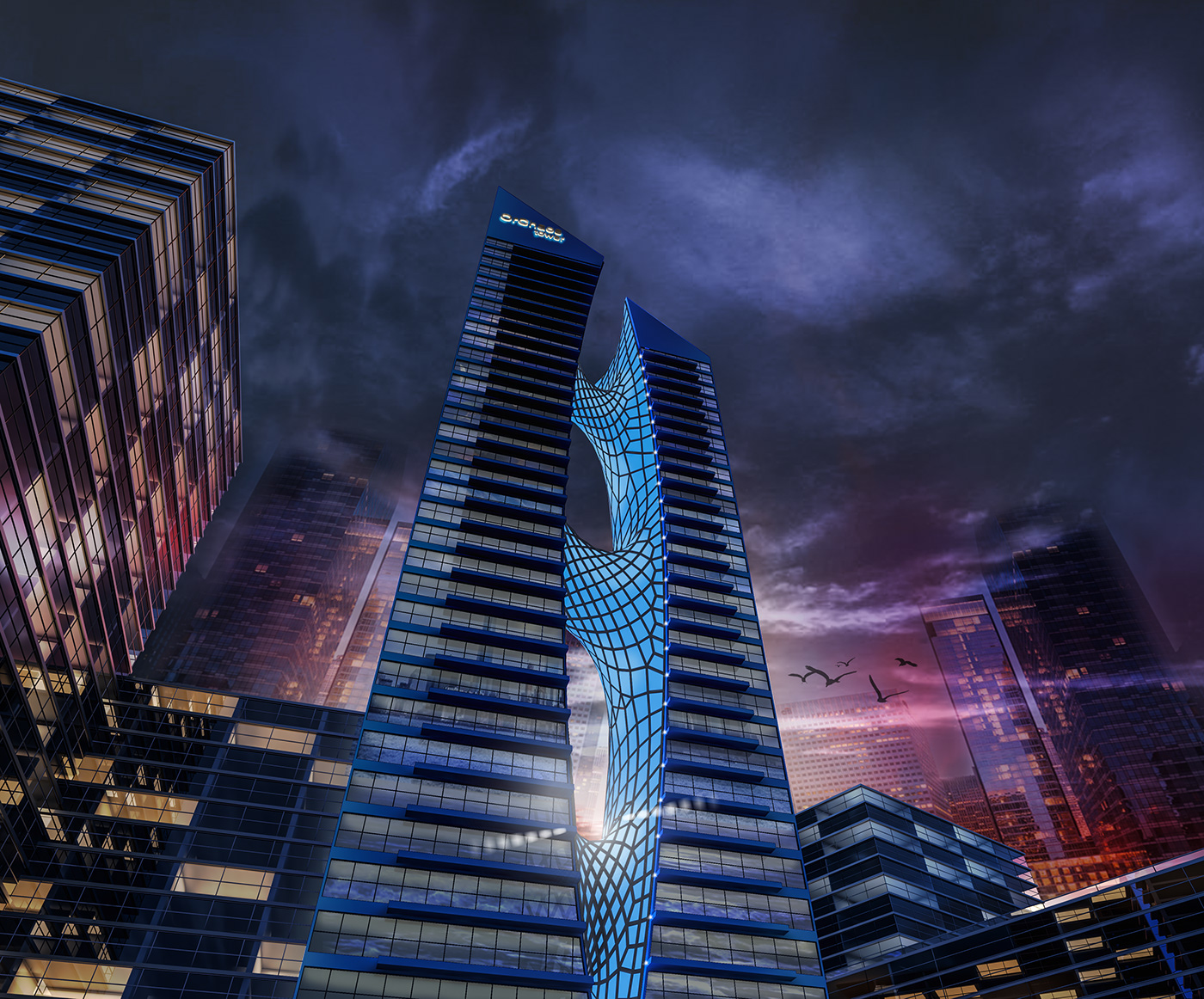 architecture commercial resdential skyscrapper tower towers visualization