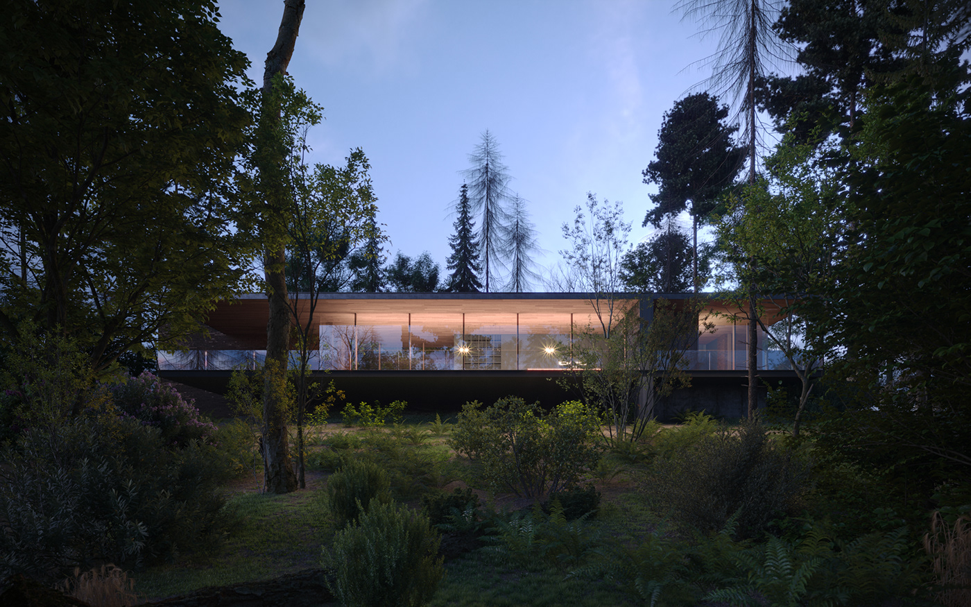 3D 3ds max architecture archviz CGI exterior forest minimalist Render visualization