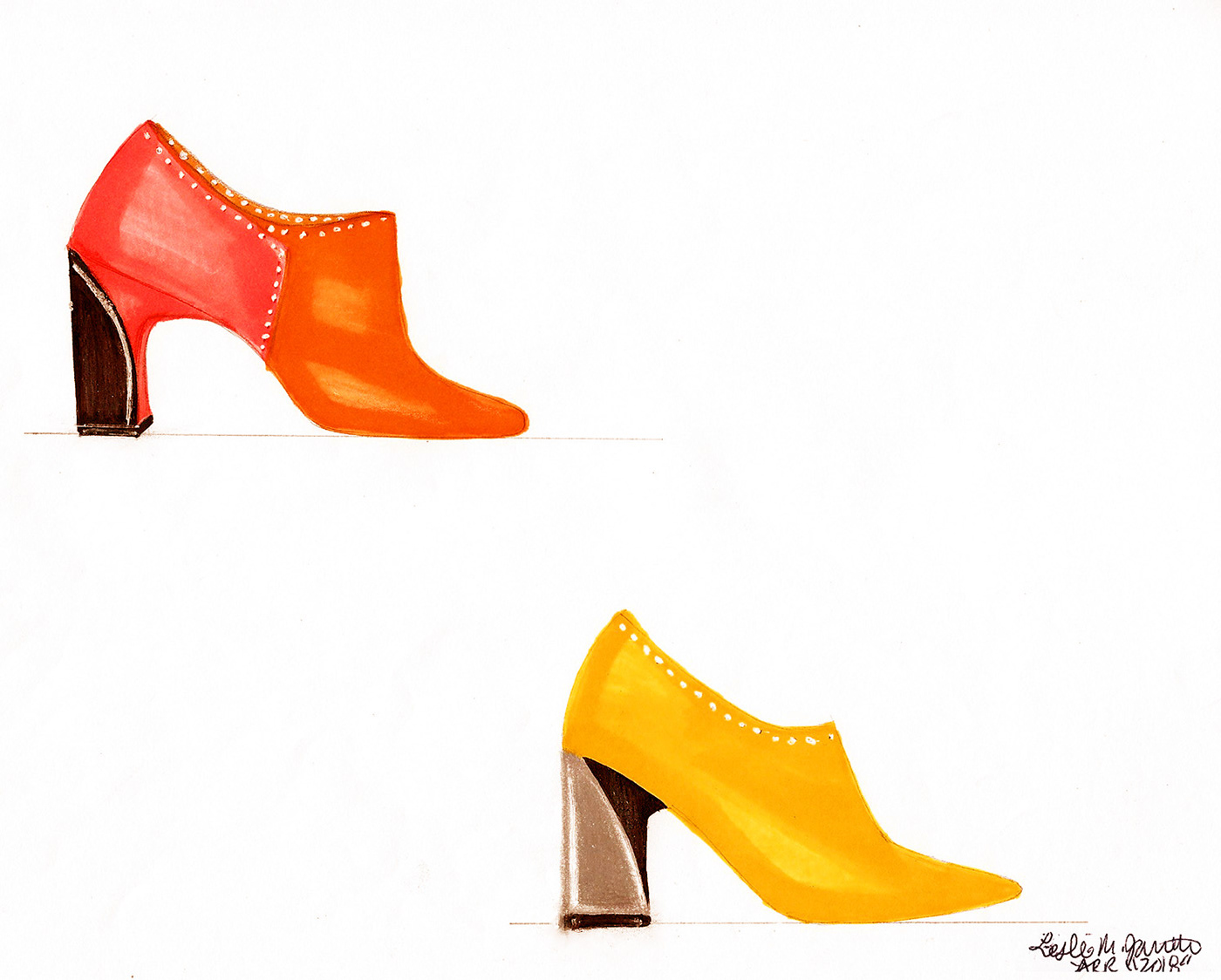 footwear shoes Fashion  sketches Renderings