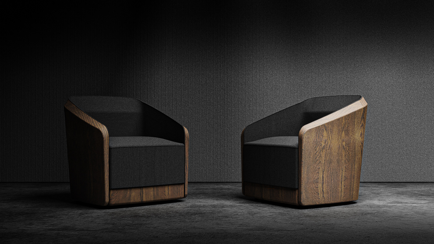 chair design furniture design  industrial design  keyshot leather product design  Render sofa wood