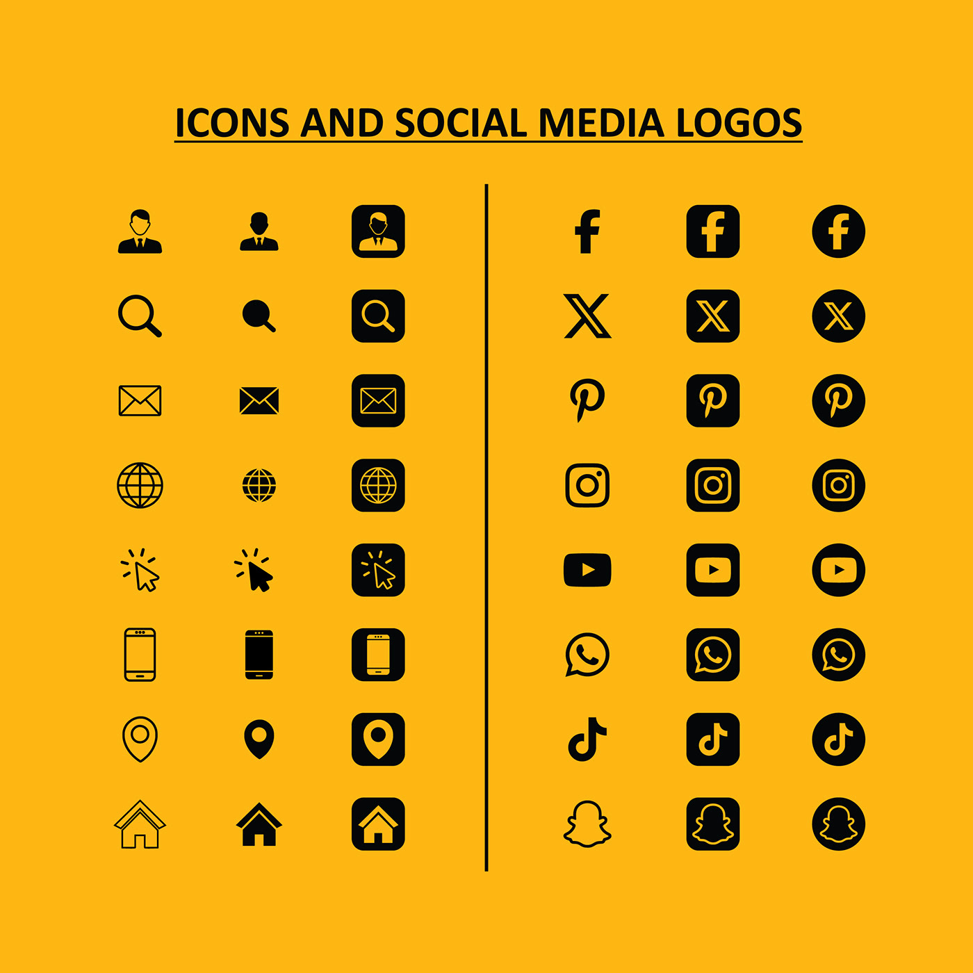 icons design Social media post social media icons logo art yellow best Behance freepik