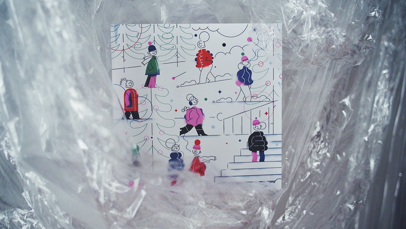 postcard card xmas holidays snow winter Stationery gifts Christmas