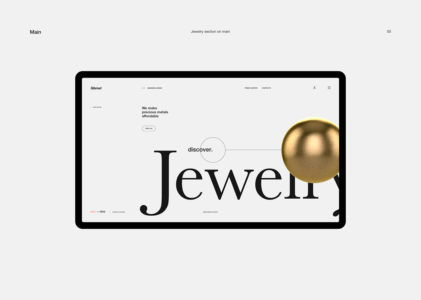 3D gold grid jewelry promo site typography   UI ux Web