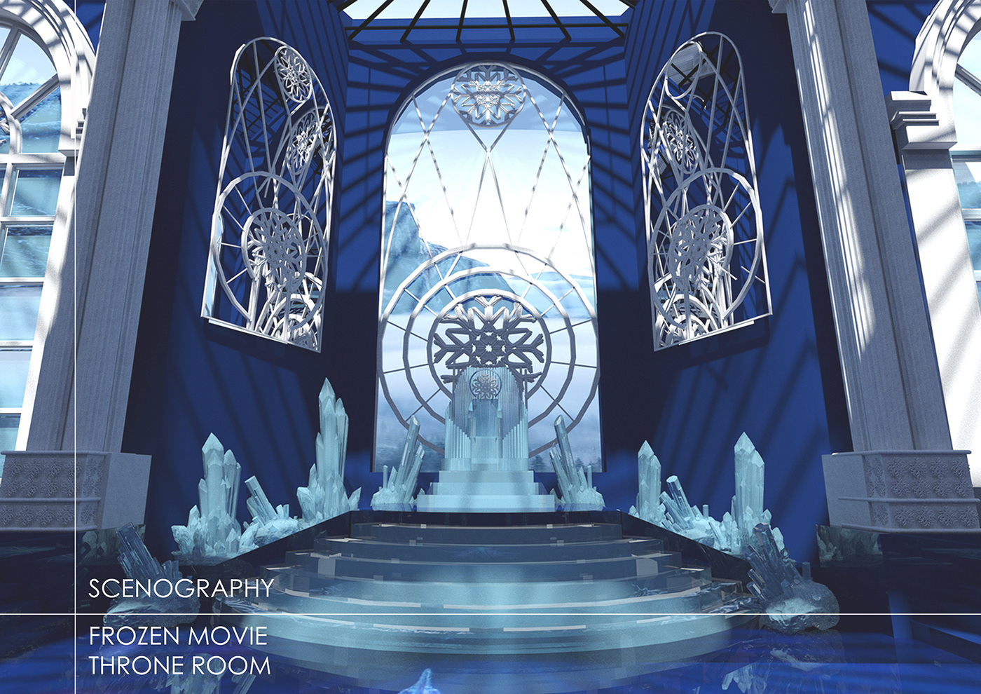 Interior interior design  scenography throne frozen movie