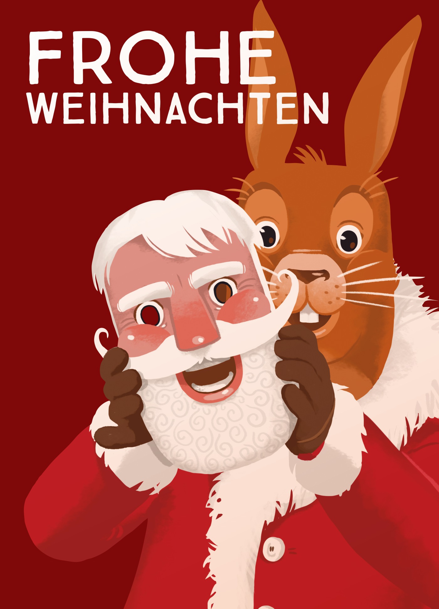 Merry Christmas Santa Claus easter bunny Christmas Weihnachten Unmasking animatiion