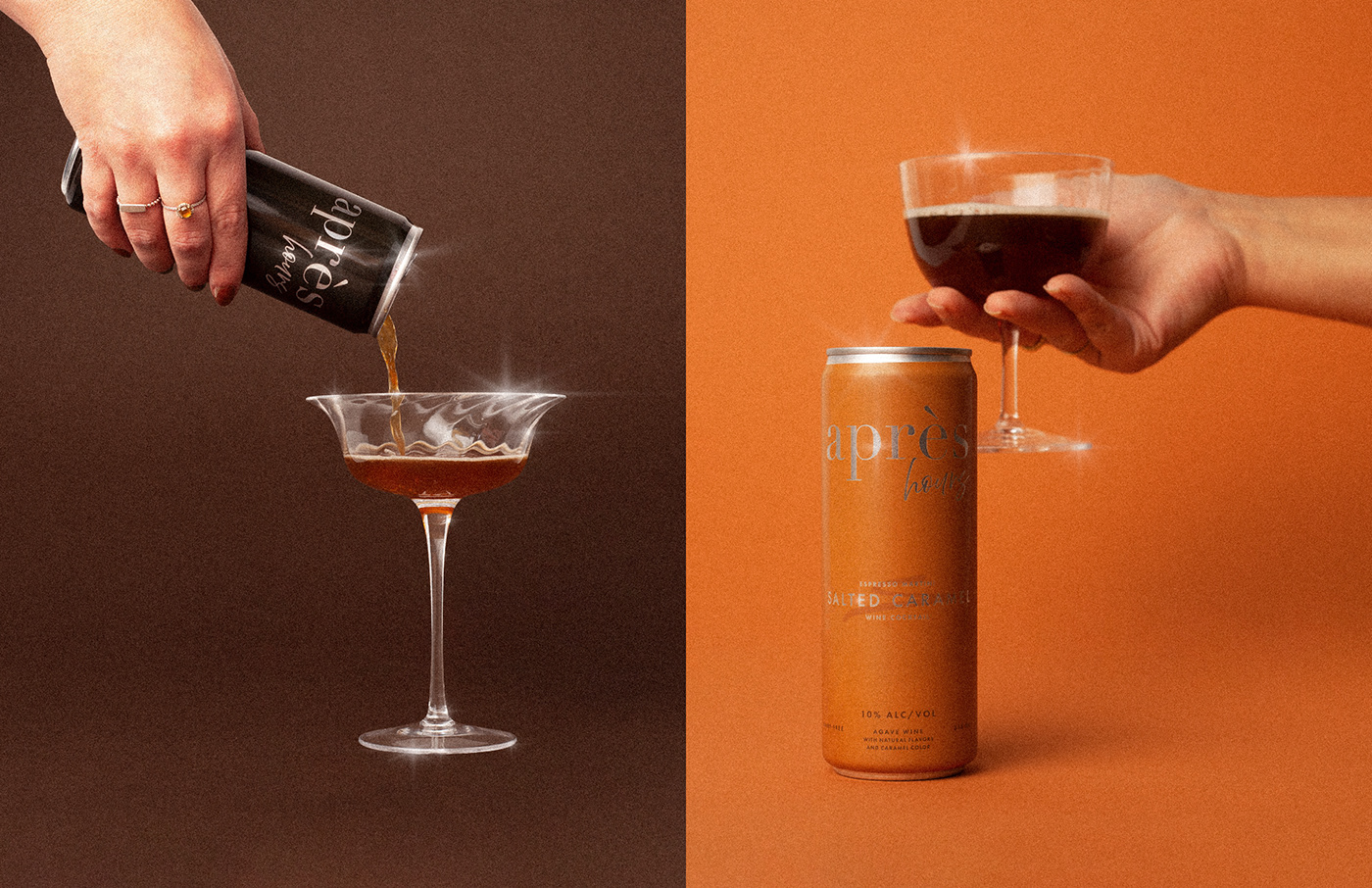Apres Hours art direction  brand identity branding  espresso martini graphic design  Packaging Product Photography RTD visual identity
