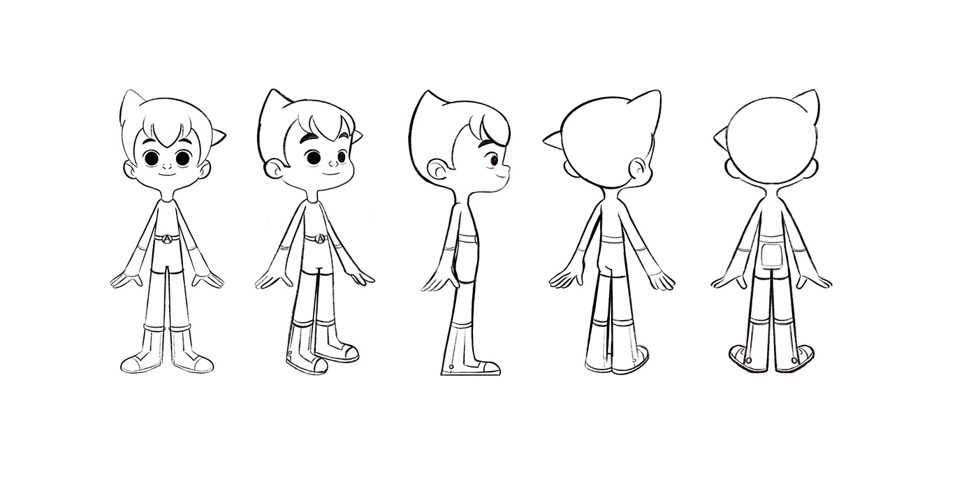 animation  anime Astroboy character art Character design  turnaround