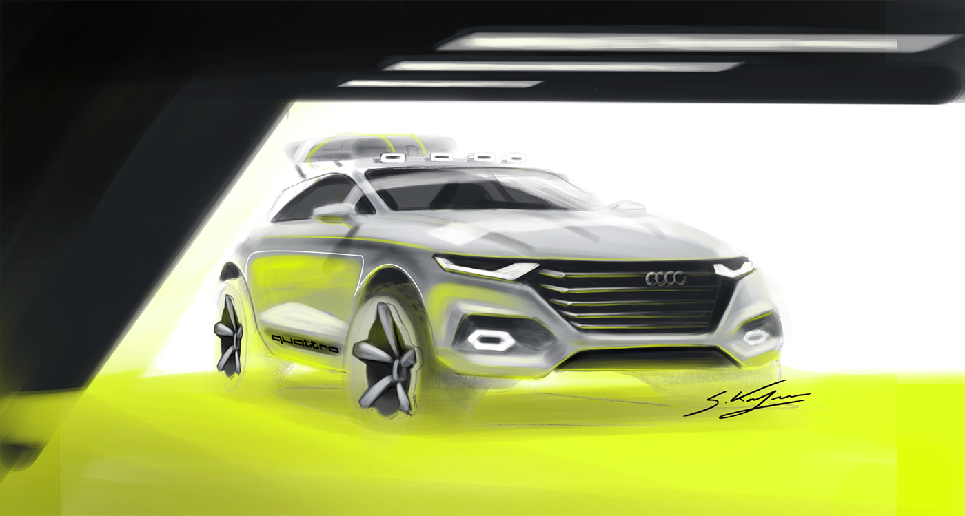 photoshop art car transportation design sketches BMW kafmann digital concept