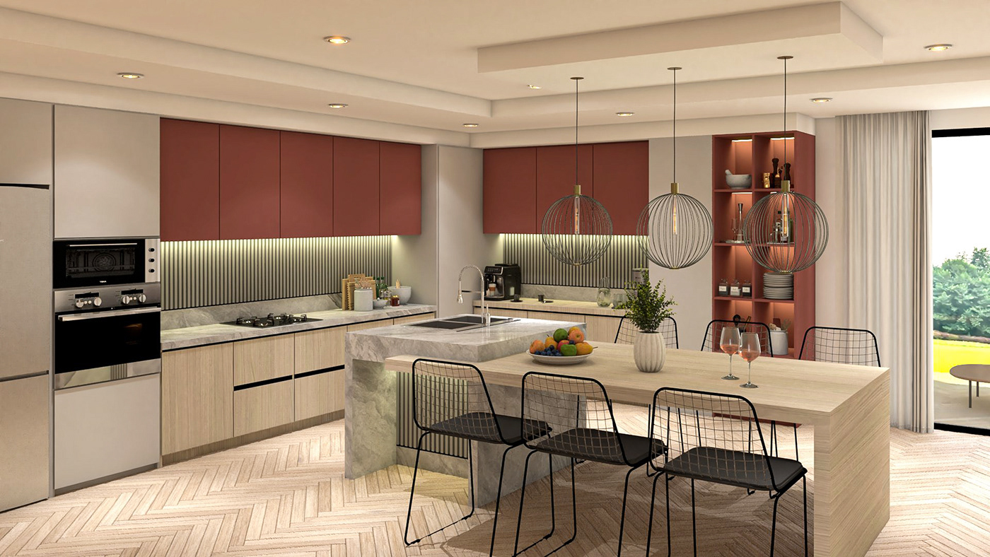 kitchen cocina design interior design  diseño interior arquitectura kitchen design diseño vray Render
