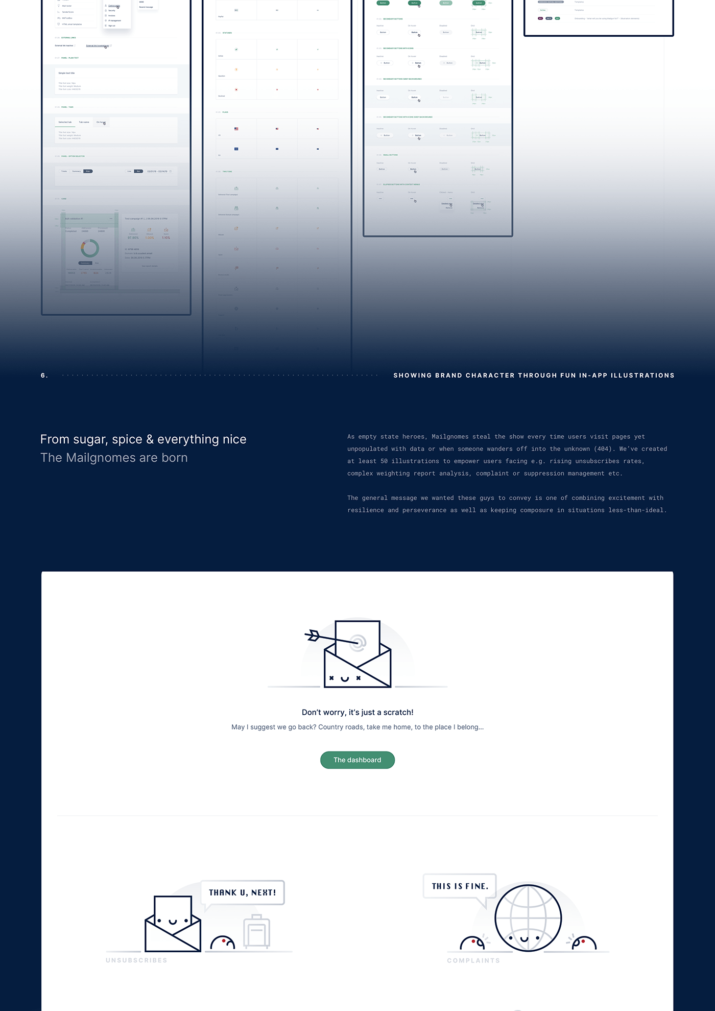dashboard design design system mailgun mailing product UI ux Webdesign